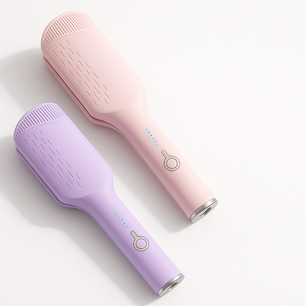 The Pressed Tresses Hair Crimper is available in Blush Pink and Lilac Purple perfect to match your aesthetic!